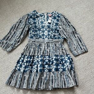 Blue and White Mini Dress